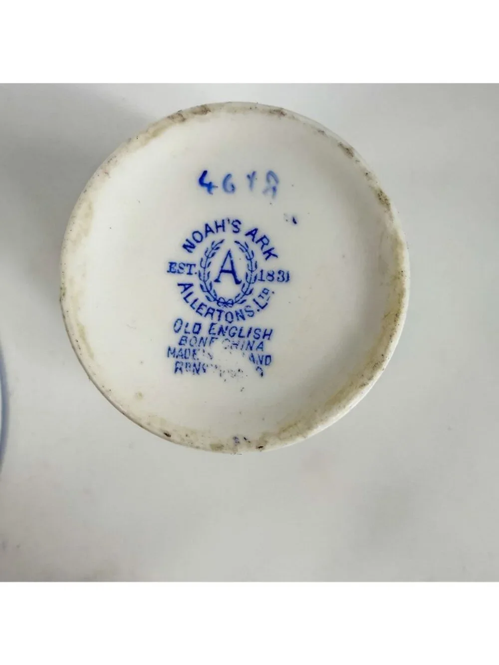 Vintage Allerton Fine Bone China Noahs Ark Hand-Painted Cup & Saucer Set